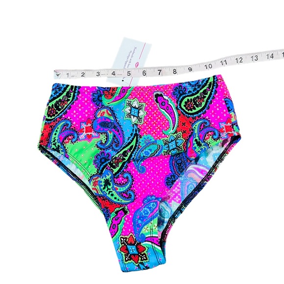 NWT Mystique Apparel Pink Paisley Love Triangle Top, Bottoms & Skirt Rave Set - Picture 14 of 16